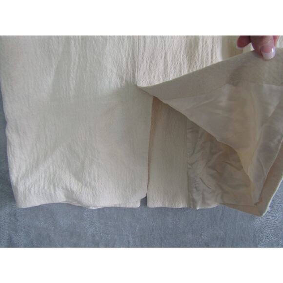 Zara Woman Cream Textured Longline Coat Medium Minimalist Lined Overcoat Jacket - Picture 4 of 15